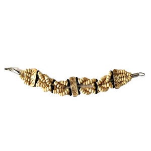 Vintage Buffalo Bone Carved Bead Bracelet Ethnic Southwestern Handmade ~6.85"